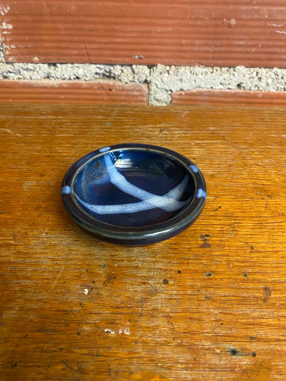 Cendrier Ancien TAIZÉ Daniel De Montmollin Céramique Bleu Décor