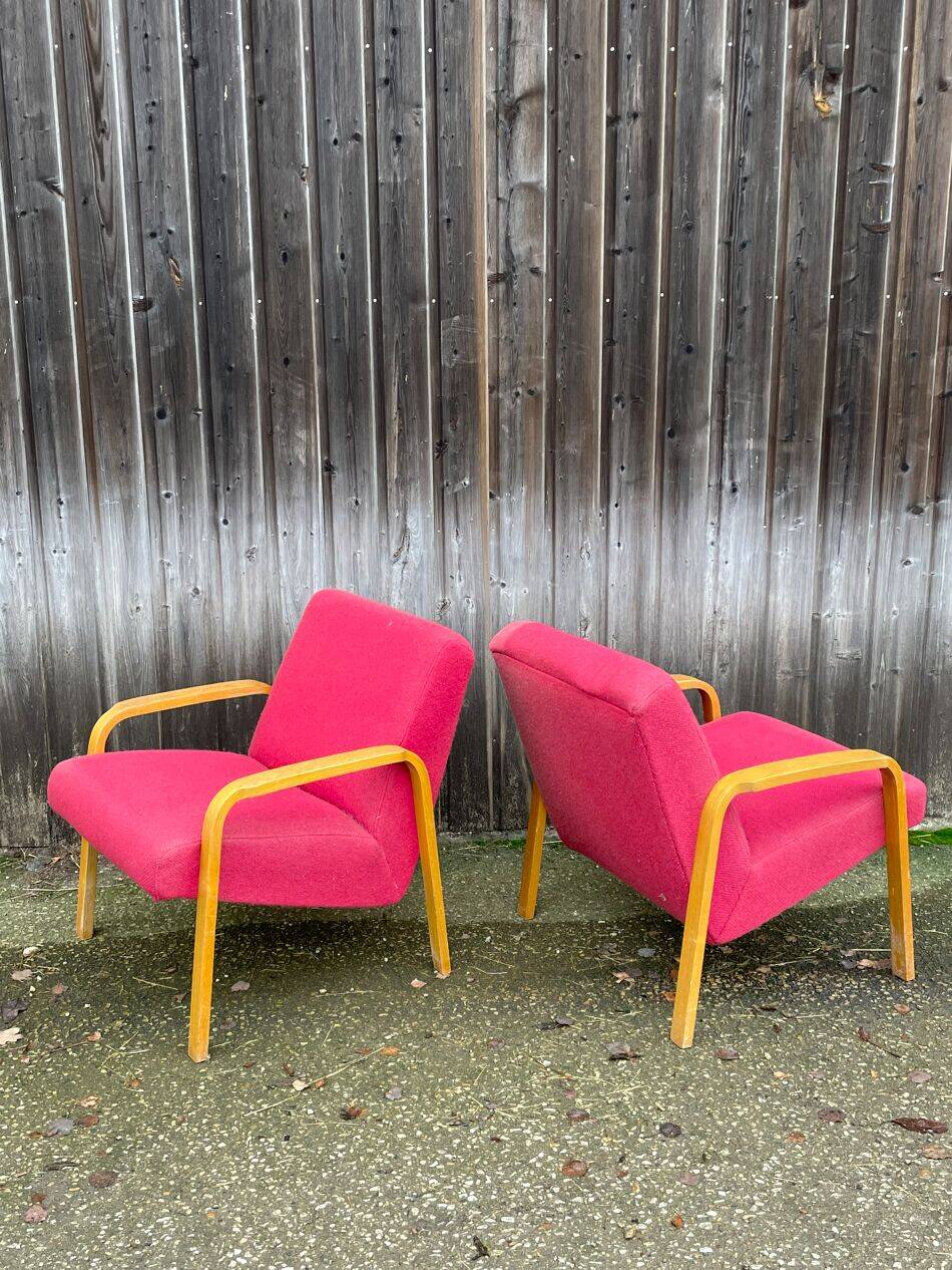 Armchairs by Joseph-André Motte, model 740, Steiner edition, circa 1958.