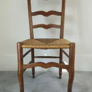 Rush seat chair in Country style / Provincial Louis XV