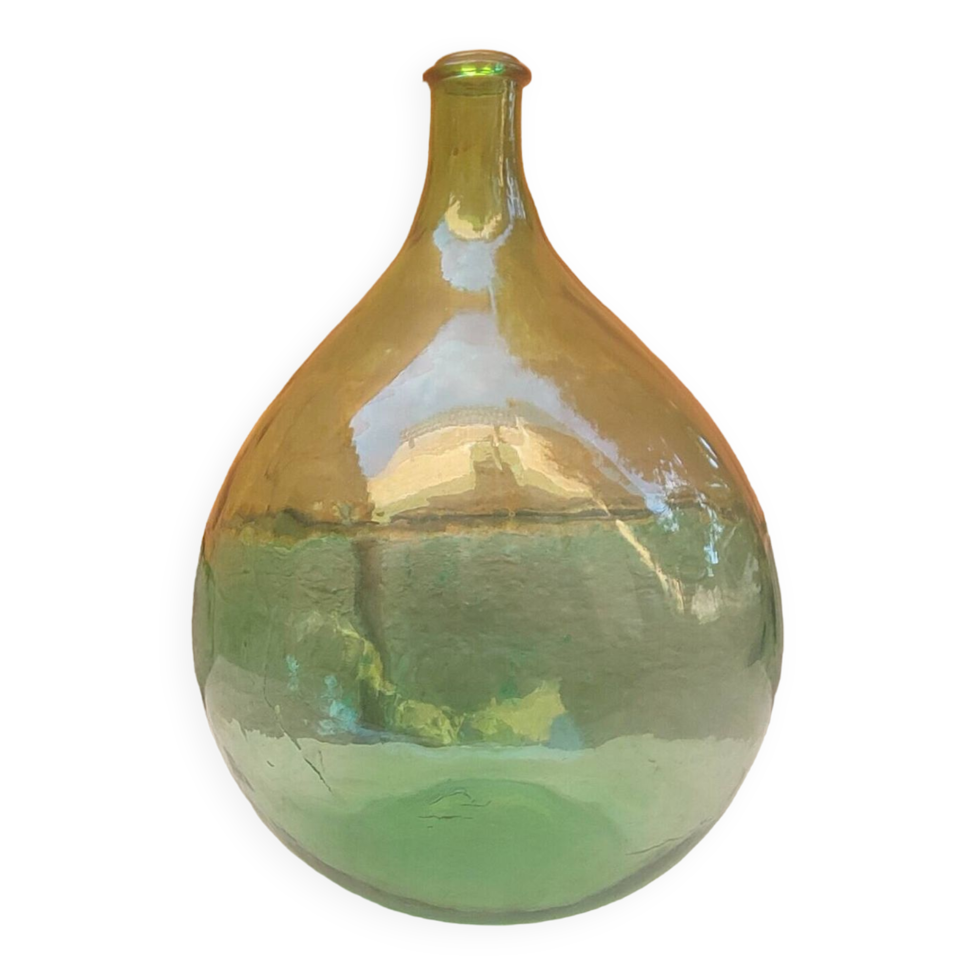 Lady jeanne old bubbled glass - 15 liters - height 41 cm ( a )