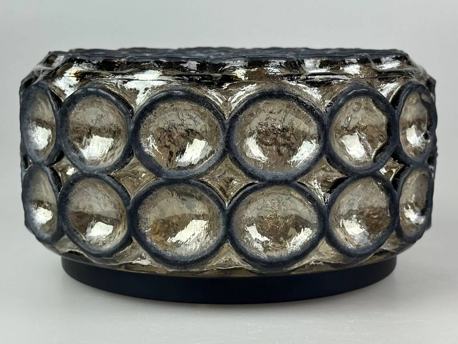 60s 70s ceiling lamp Glashütte Limburg Germany Plafoniere glass & metal