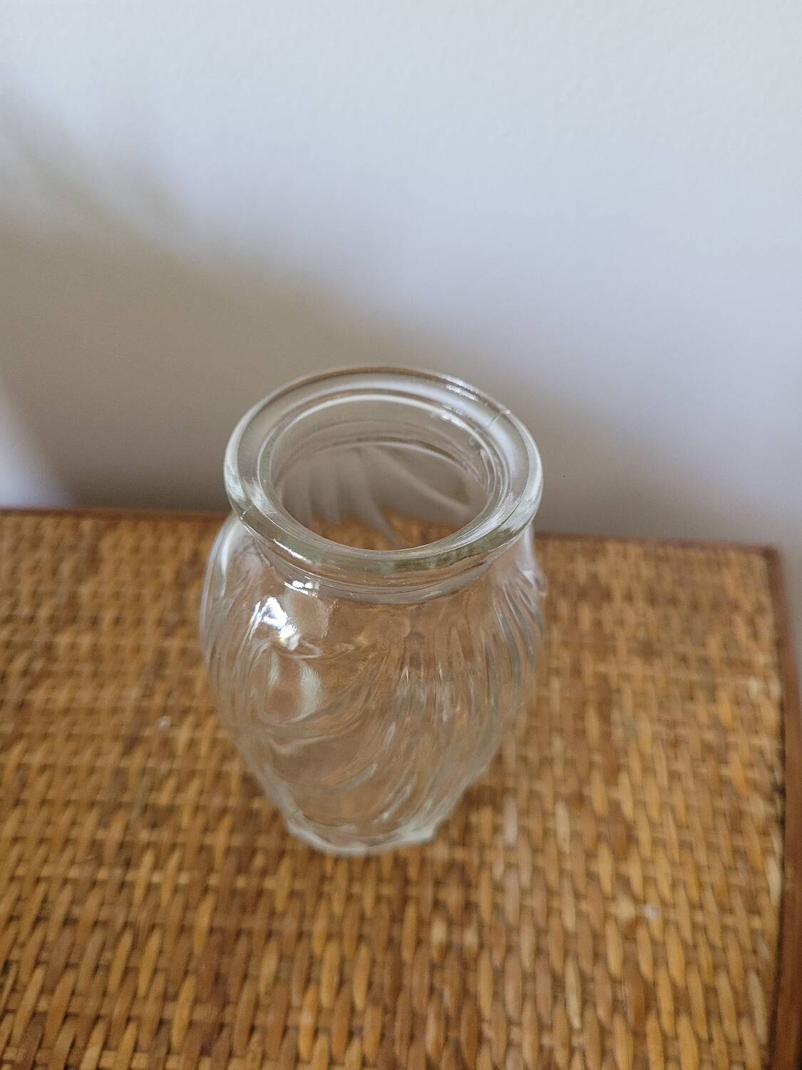 Small molded glass bulb vase