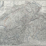 Antique Map Switzerland c1869 Keith Johnston Royal Atlas Hand coloured map