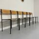 6 anciennes chaises en métal et bois design italien des années 80 vintage