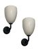 Black and white  Opaline Glass Sconces Set of 2