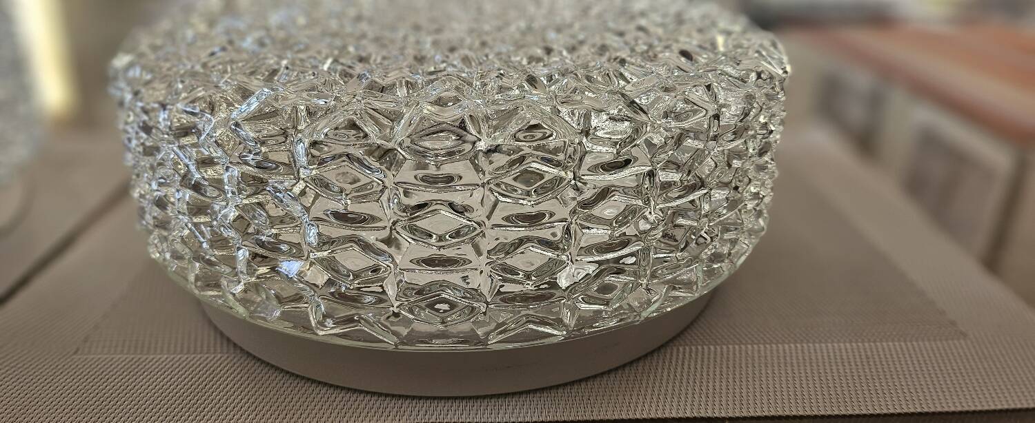Set of 2 hammered glass ceiling lights