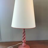 Pair of vintage twisted wood lamps