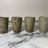 Beige pyrite stoneware mugs