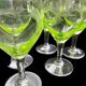 Set of 6 antique engraved glasses in uranium glass – Art Deco