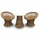 Ensemble fauteuils et table en rotin style rétro vintage des années 1960