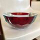Murano glass geode faceted bowl