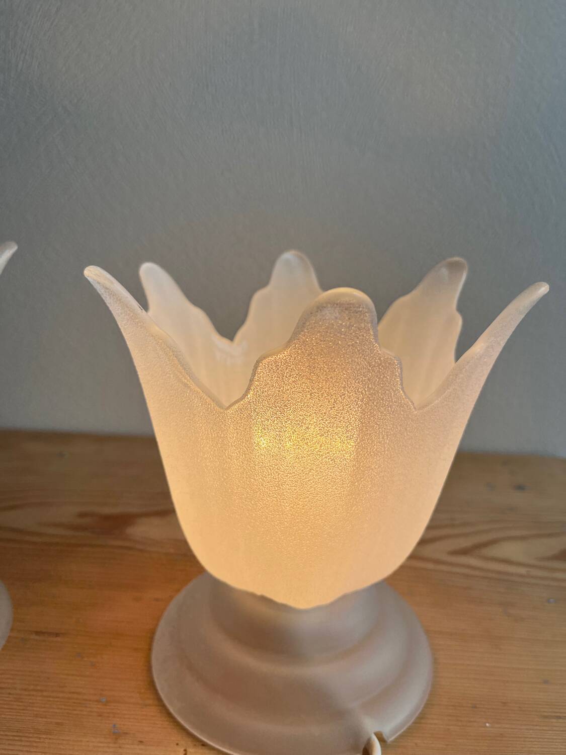 Vintage tulip glass flower lamp