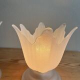Vintage tulip glass flower lamp