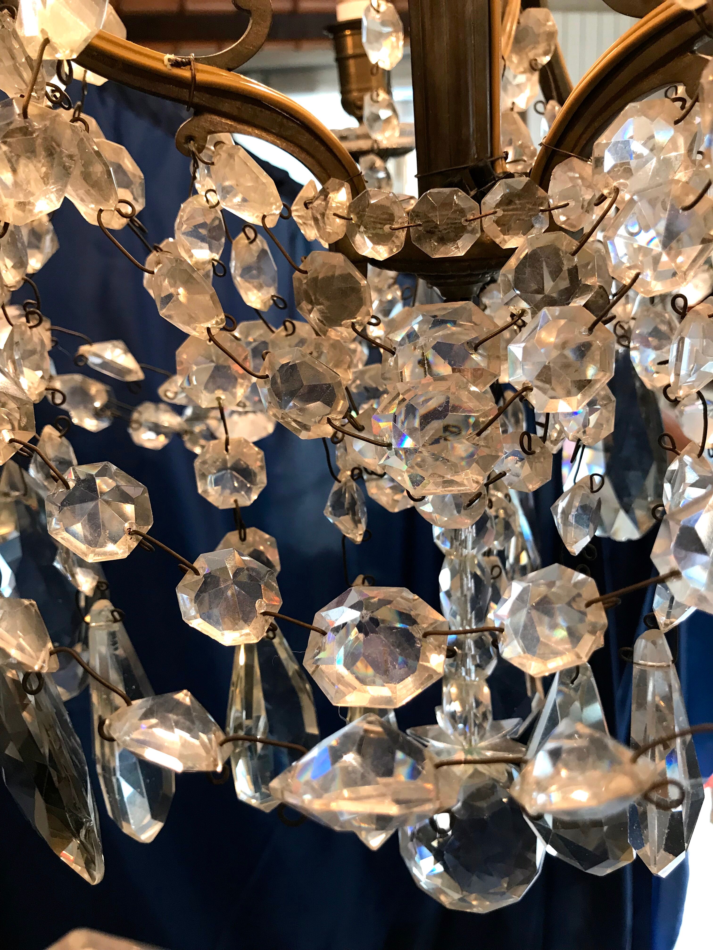 Crystal chandelier diamond cut 9 fires 1880