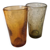 2 verres à eau ou cocktail verre soufflé
