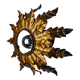 Sun wall lamp by ferro arte, metal and gold leaf, Spain, 1960