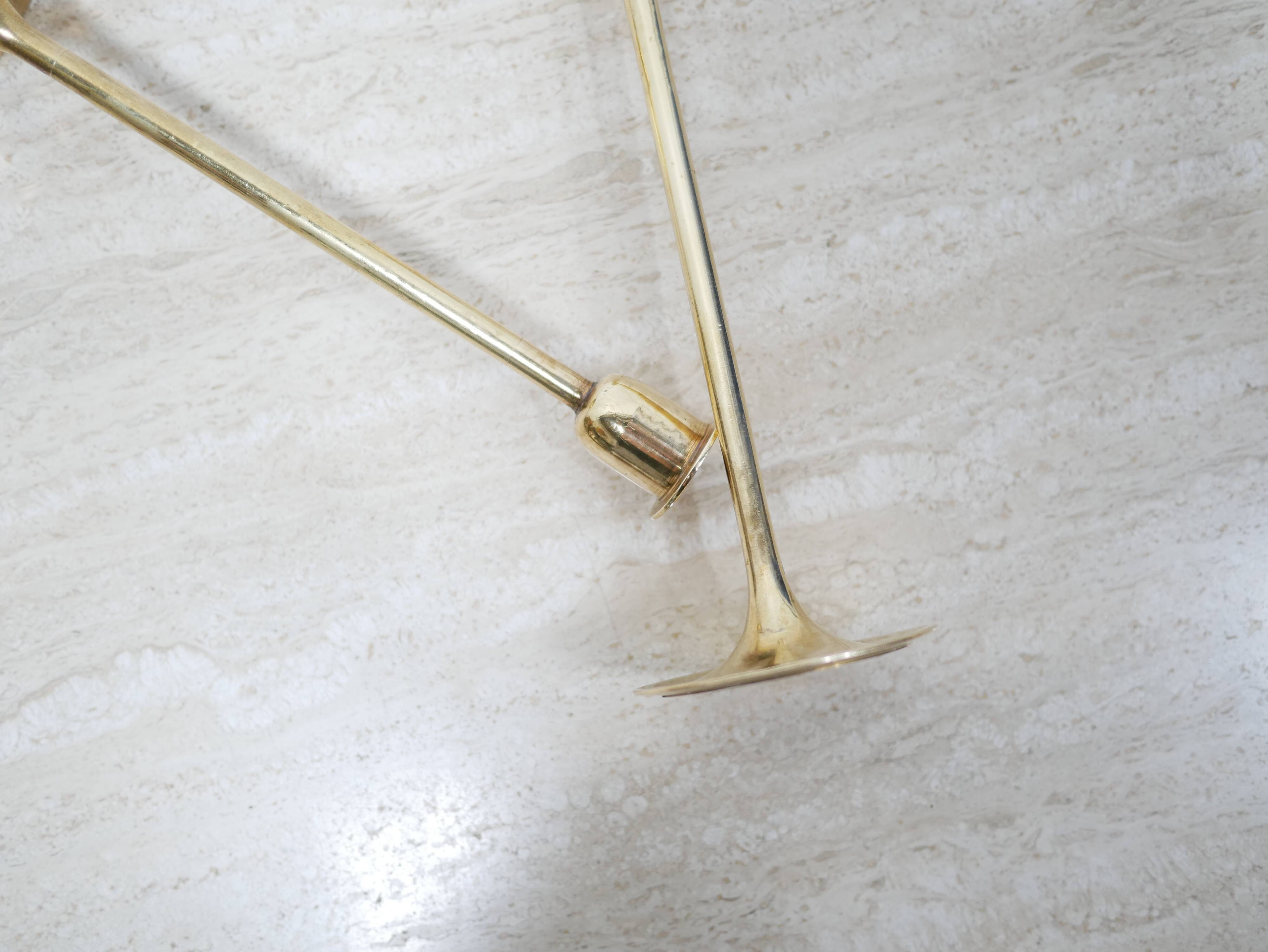 Pair of vintage brass candle holders