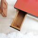 Vintage children's desk in solid oak and red formica, 50s/60s