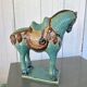 Vintage turquoise glazed ceramic horse