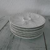 6 plates with white presentation oysters Pillivuyt France