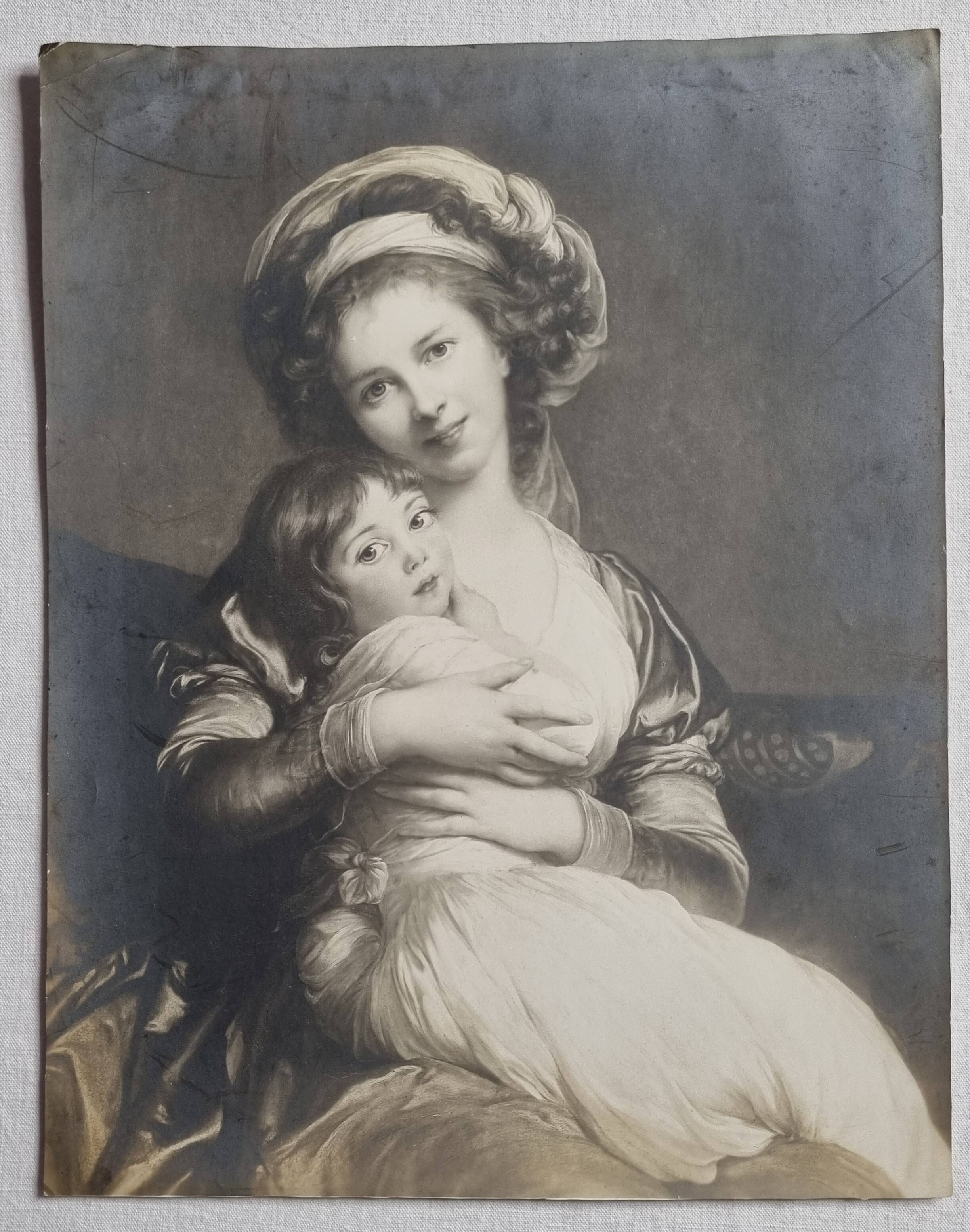 Old photograph "Madame Vigée Le Brun and her daughter" A Mouttet Paris