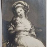 Old photograph "Madame Vigée Le Brun and her daughter" A Mouttet Paris
