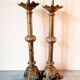 Pair of large Empire solid brass candlesticks – 78 cm