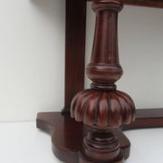 Mahogany and green leather console, 1860-70