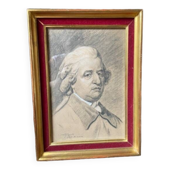 Charcoal Louis XVI Albert Colfs after Ducreux 1965