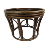 Pouf in old vintage rattan