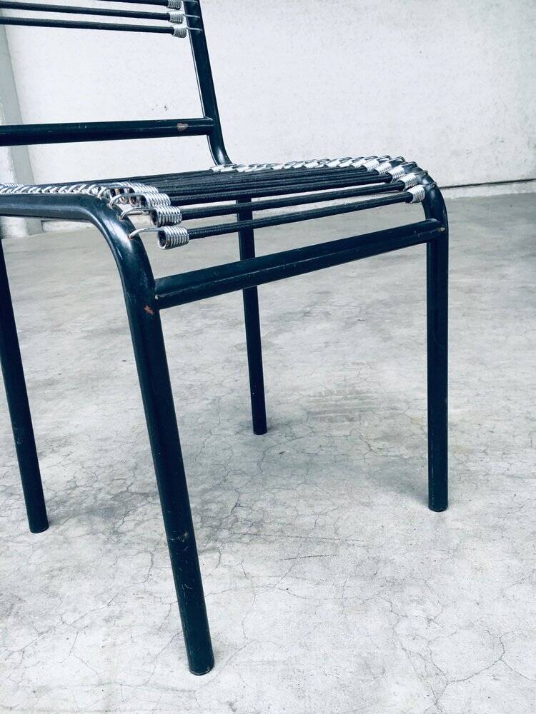 Postmodern sandows chairs attributed to rene herbst for ecart international, 1980s, set of 6