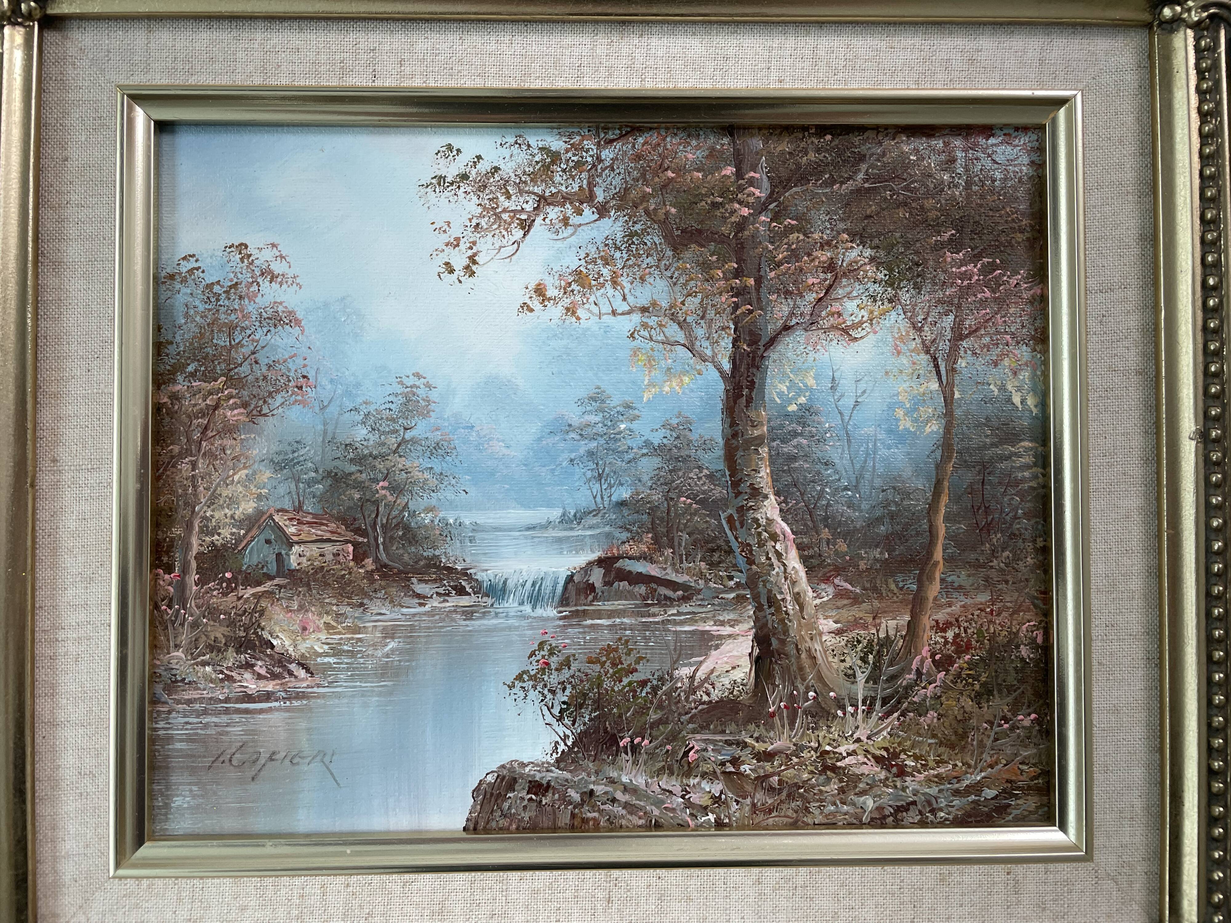 Signed oil painting - landscape - irène cafieri