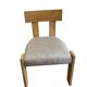 Chaise en bois massif avec assise aspect lin