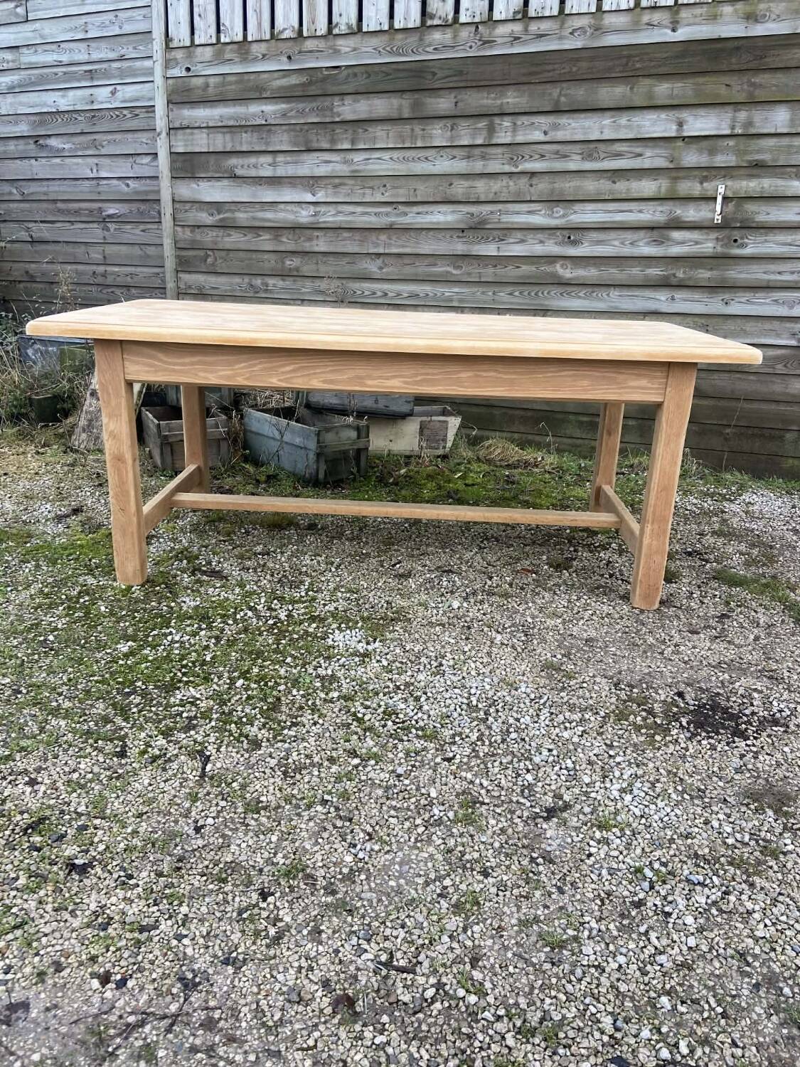 Rustic wooden farmhouse table