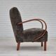 1950s, Danish design, reupholstered armchair, genuine sheepskin "Wellington".