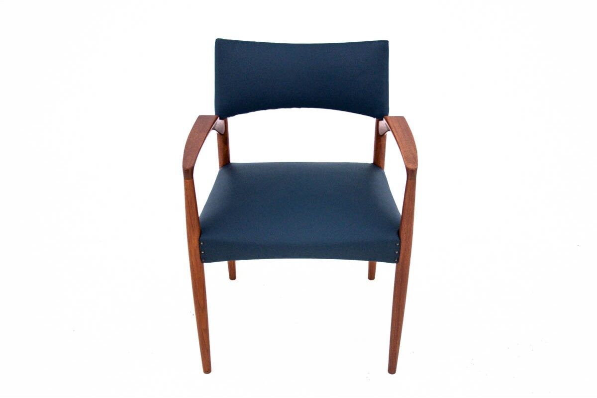 Fauteuil bleu, design danois, années 1960.