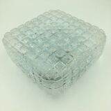 Ceiling lamp in molded glass with relief