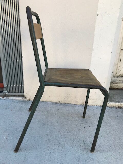 Lot 6 stackable chairs school stella tube/wood