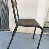 Lot 6 stackable chairs school stella tube/wood