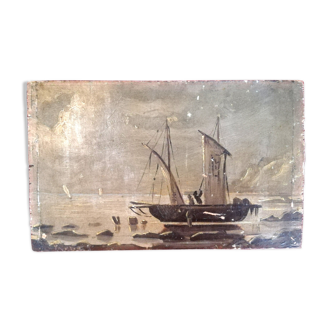 Paint, oil on wood panel
