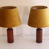 Pair of Danish teak lamps 1960
