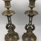 Pair of antique bronze candlesticks from the 19th century