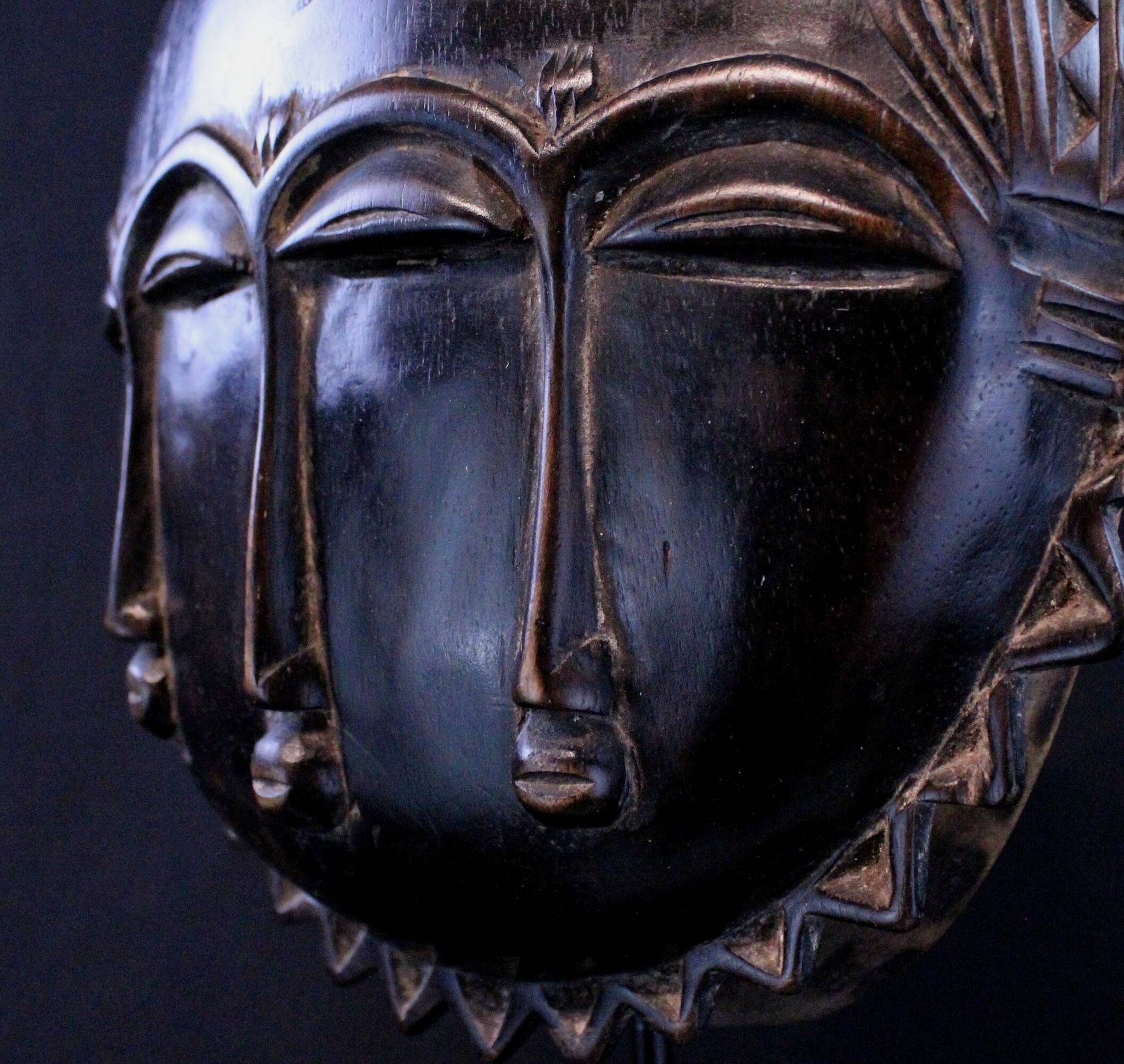 Art Africain Afrique - Masque Baoulé Soleil - 28 cm