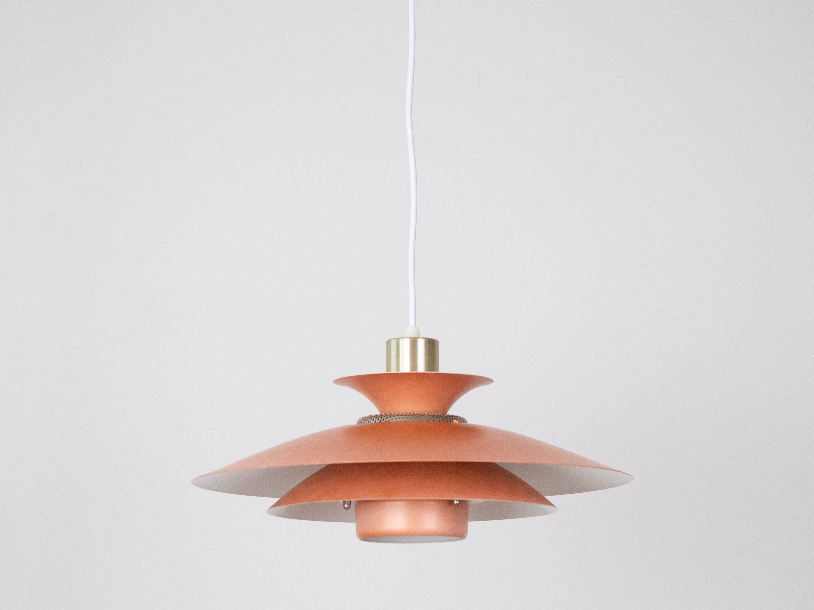 Danish vintage suspension lamp by Kurt Wiborg, Jeka, 1980s.