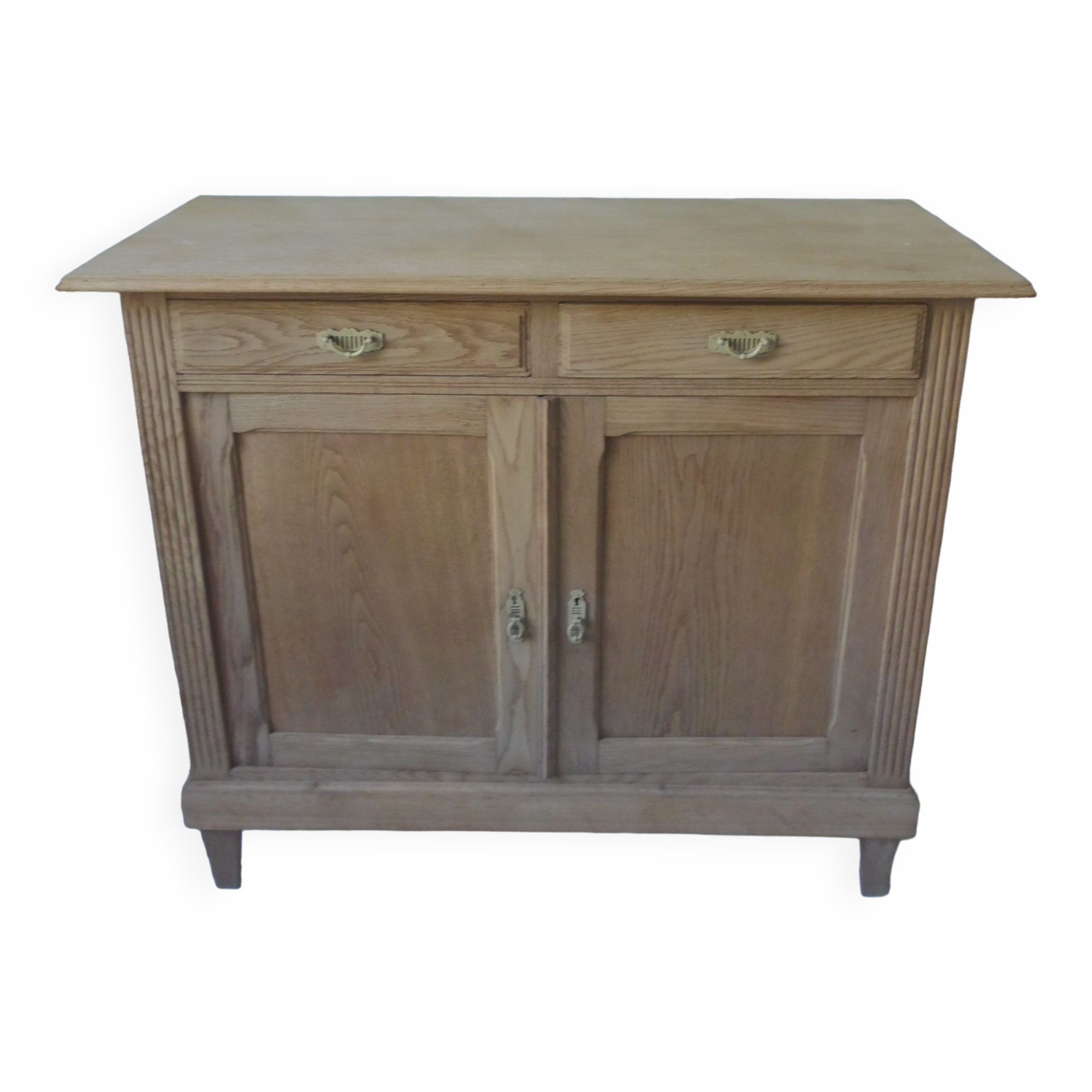 Vintage shallow oak sideboard, 2 drawers, 2 doors, 1 shelf.
