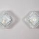 Mid century modern germany cut glass flush mount set 60s