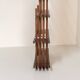 Sculptural wengé slat bookcase (Europe, 1960s).