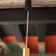 Jean Gandelin suspension in black lacquered sheet metal, white metal, brass, and diffuser in Cristalux/etched Plexiglas.