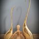 Duo brass swans