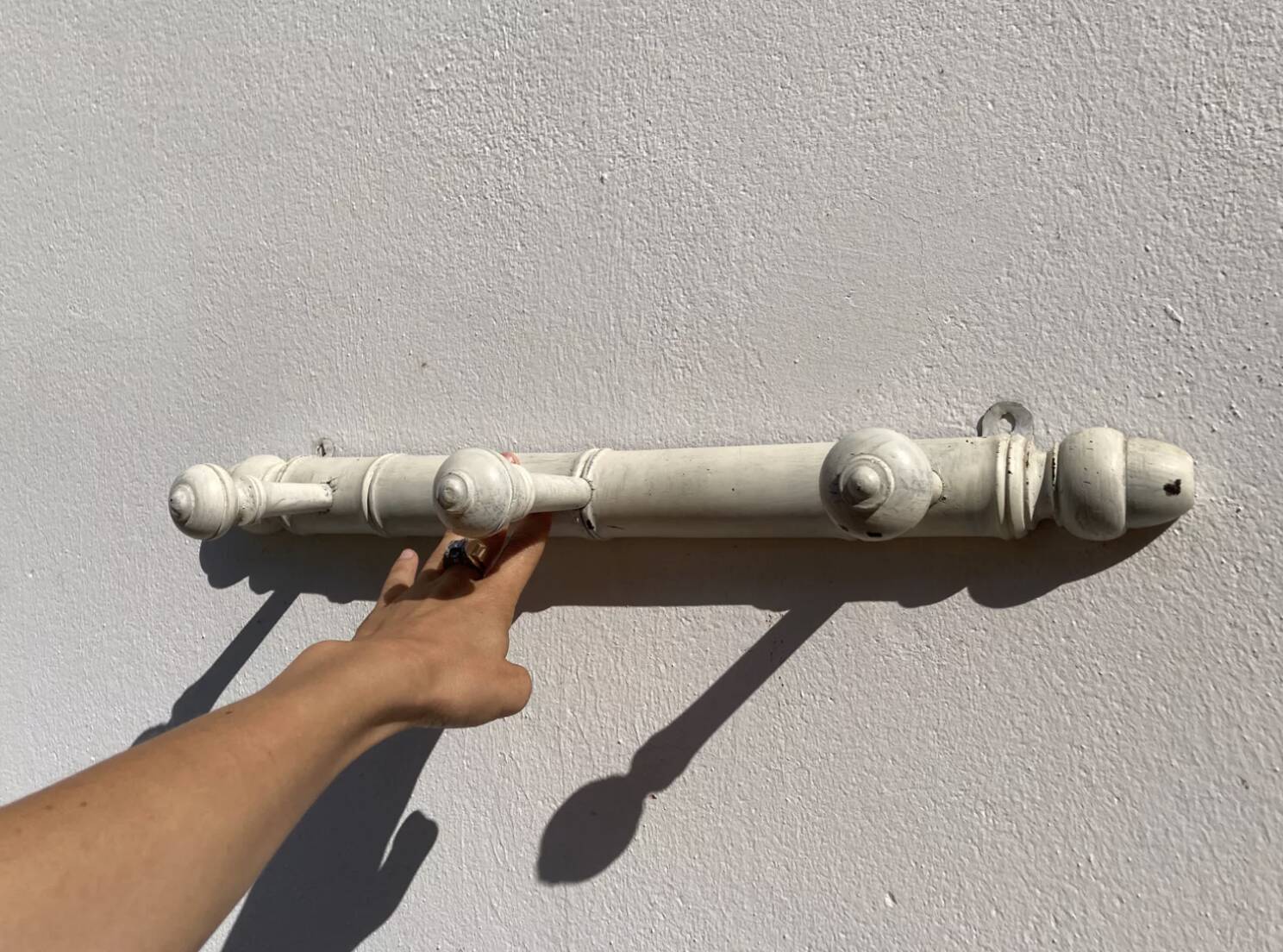 White wooden coat rack / coat hook